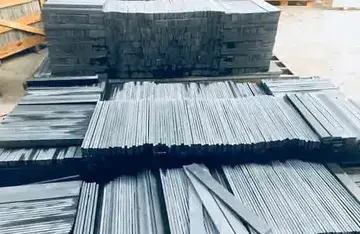 Stacks of authentic VALONGO BLACK™ slate tiles at Porto Slate Importers warehouse